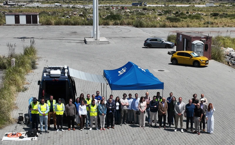 Foto de familia de la demostraci�n de drones del proyecto europeo SPATIO en A Coru�a. Foto: Enaire